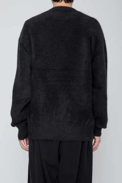 FOX CASHMERE CREW NECK SWEATER / BLACK