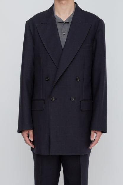 DOUBLE BREASTED LONG JACKET / NAVY