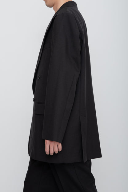 DOUBLE BREASTED LONG JACKET / BLACK