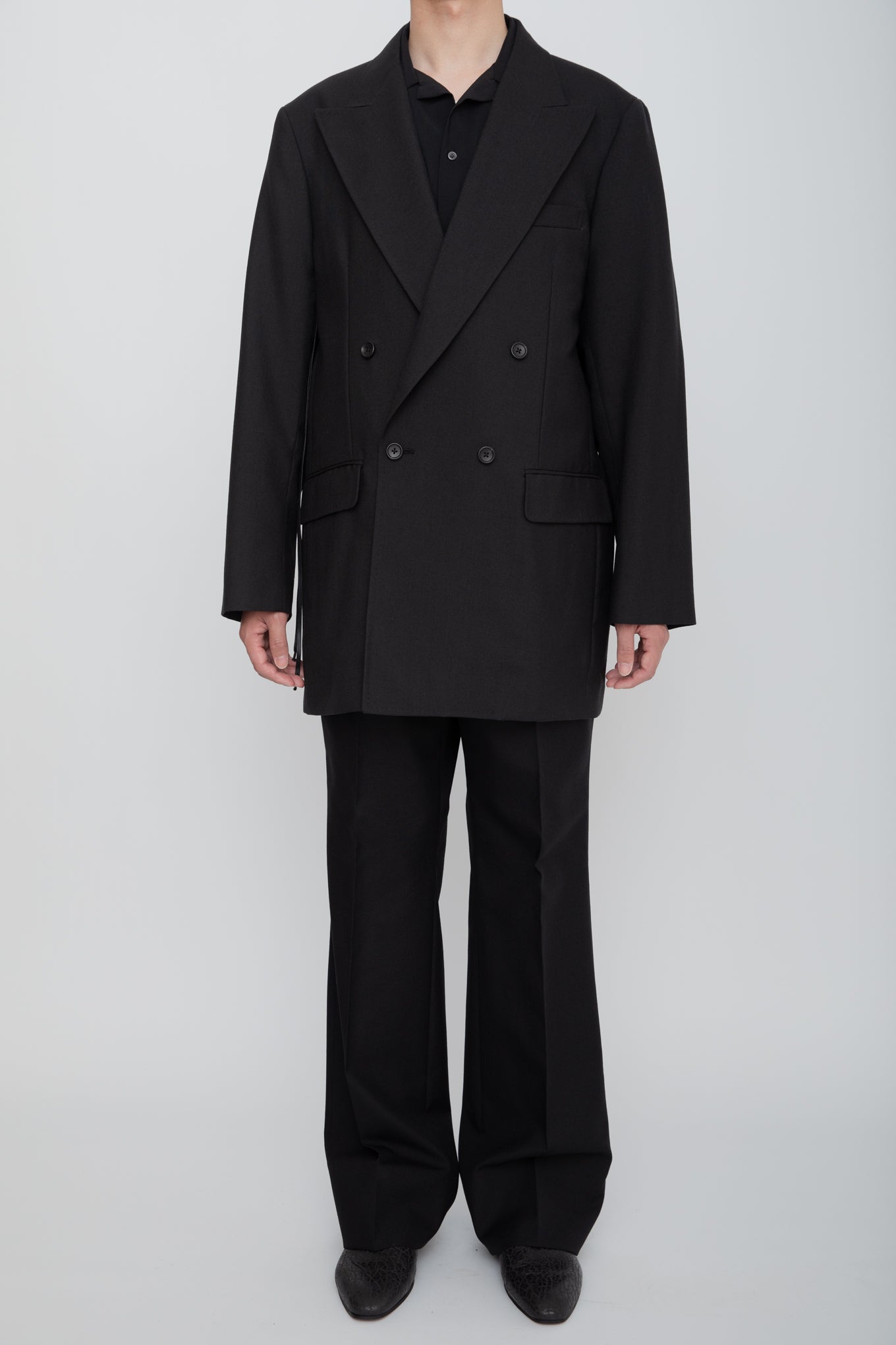 DOUBLE BREASTED LONG JACKET / BLACK