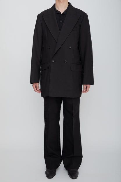 DOUBLE BREASTED LONG JACKET / BLACK