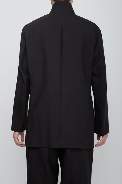 SHAWL COLLAR BELTED JACKET / BLACK