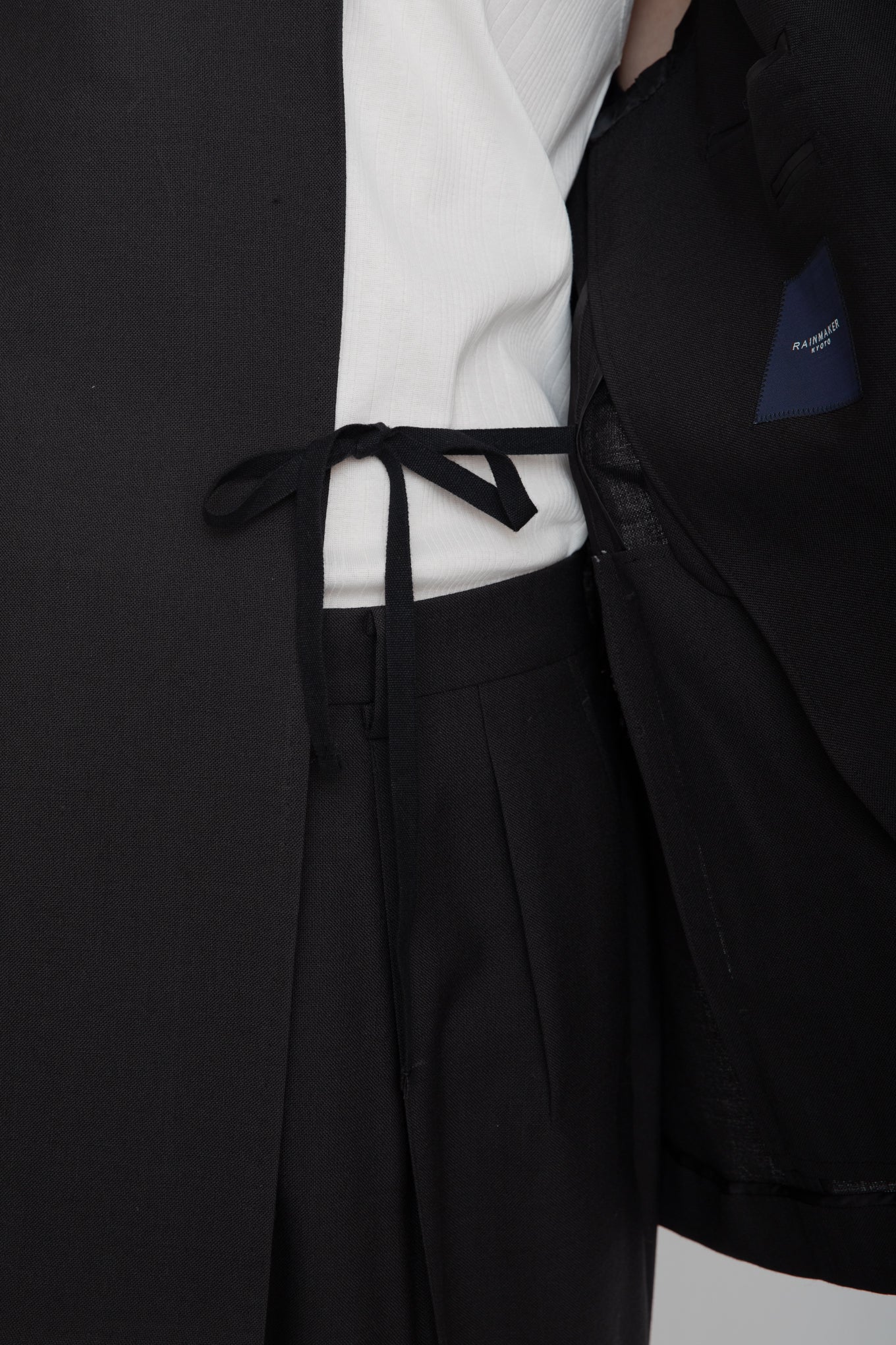 SHAWL COLLAR BELTED JACKET / BLACK – RAINMAKER KYOTO