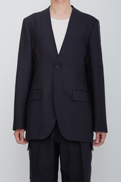 NO COLLAR JACKET / NAVY
