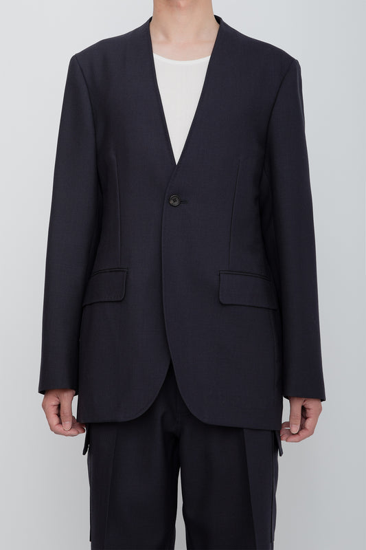 NO COLLAR JACKET / NAVY
