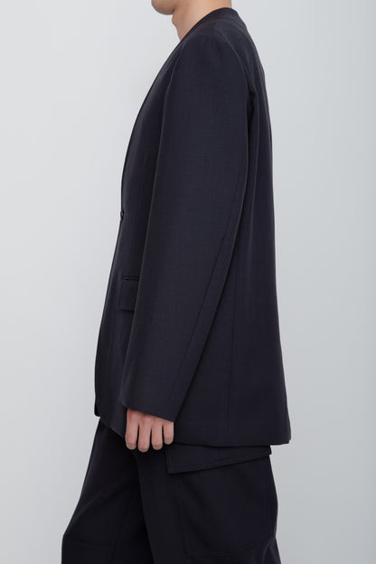 NO COLLAR JACKET / NAVY