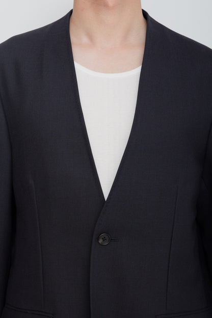 NO COLLAR JACKET / NAVY