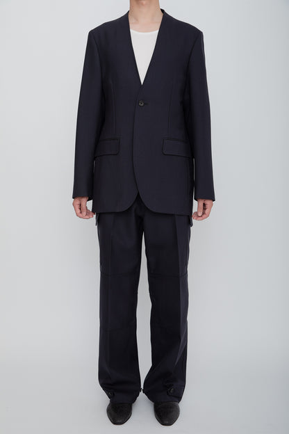 NO COLLAR JACKET / NAVY