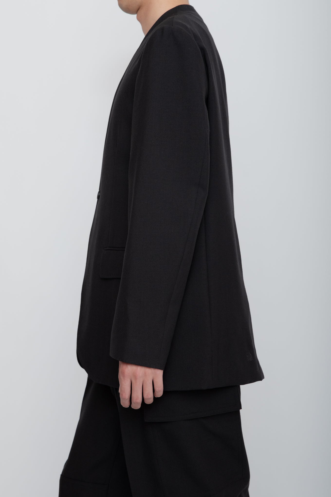 NO COLLAR JACKET / BLACK – RAINMAKER KYOTO