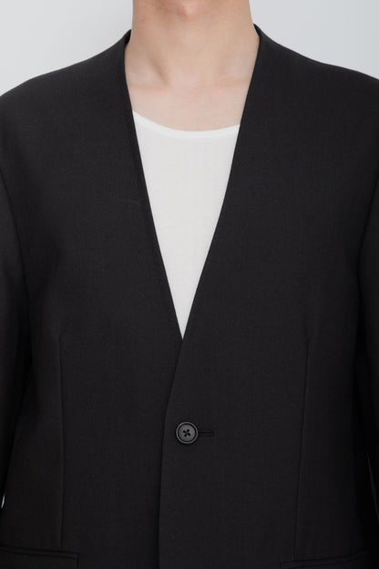 NO COLLAR JACKET / BLACK