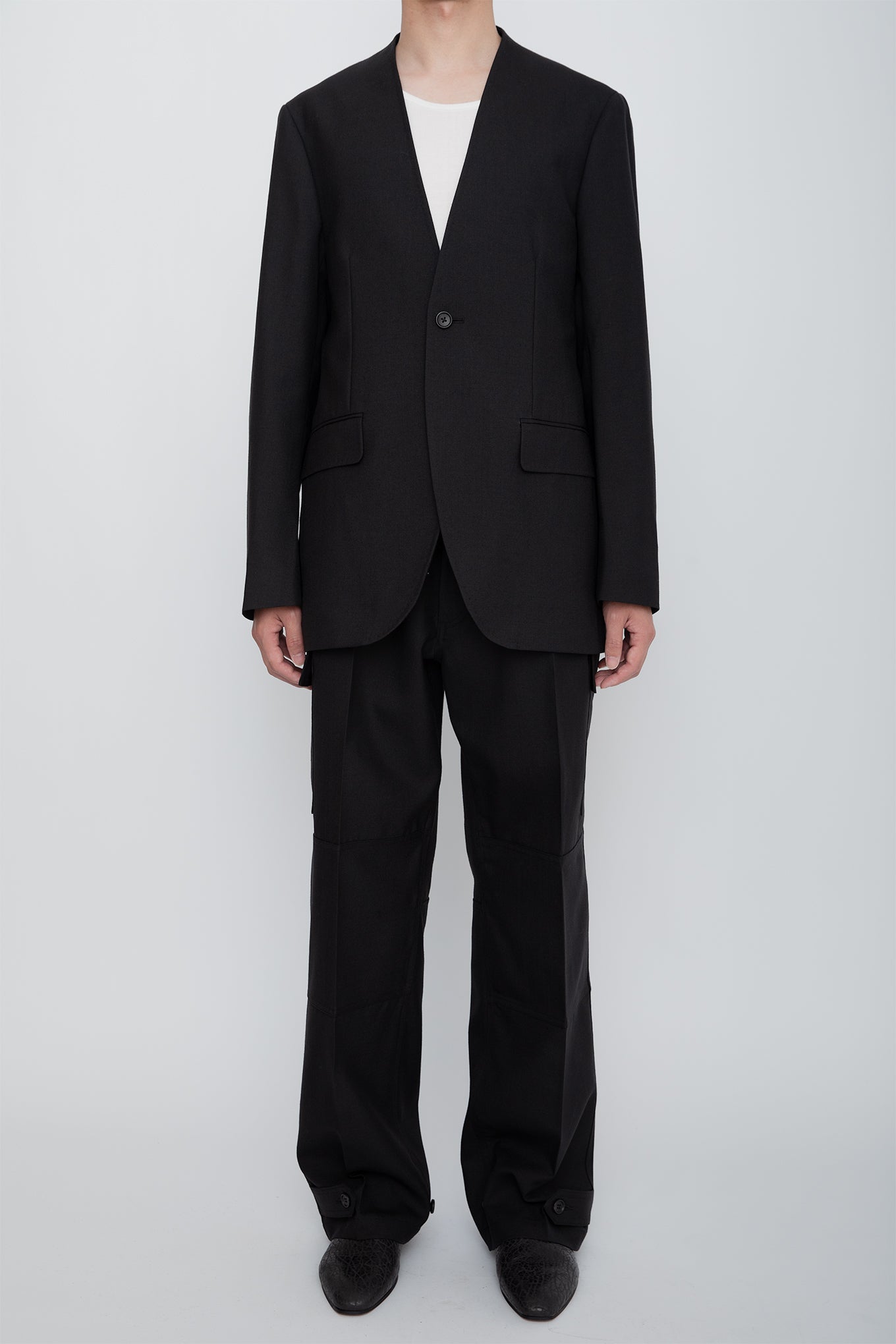 NO COLLAR JACKET / BLACK