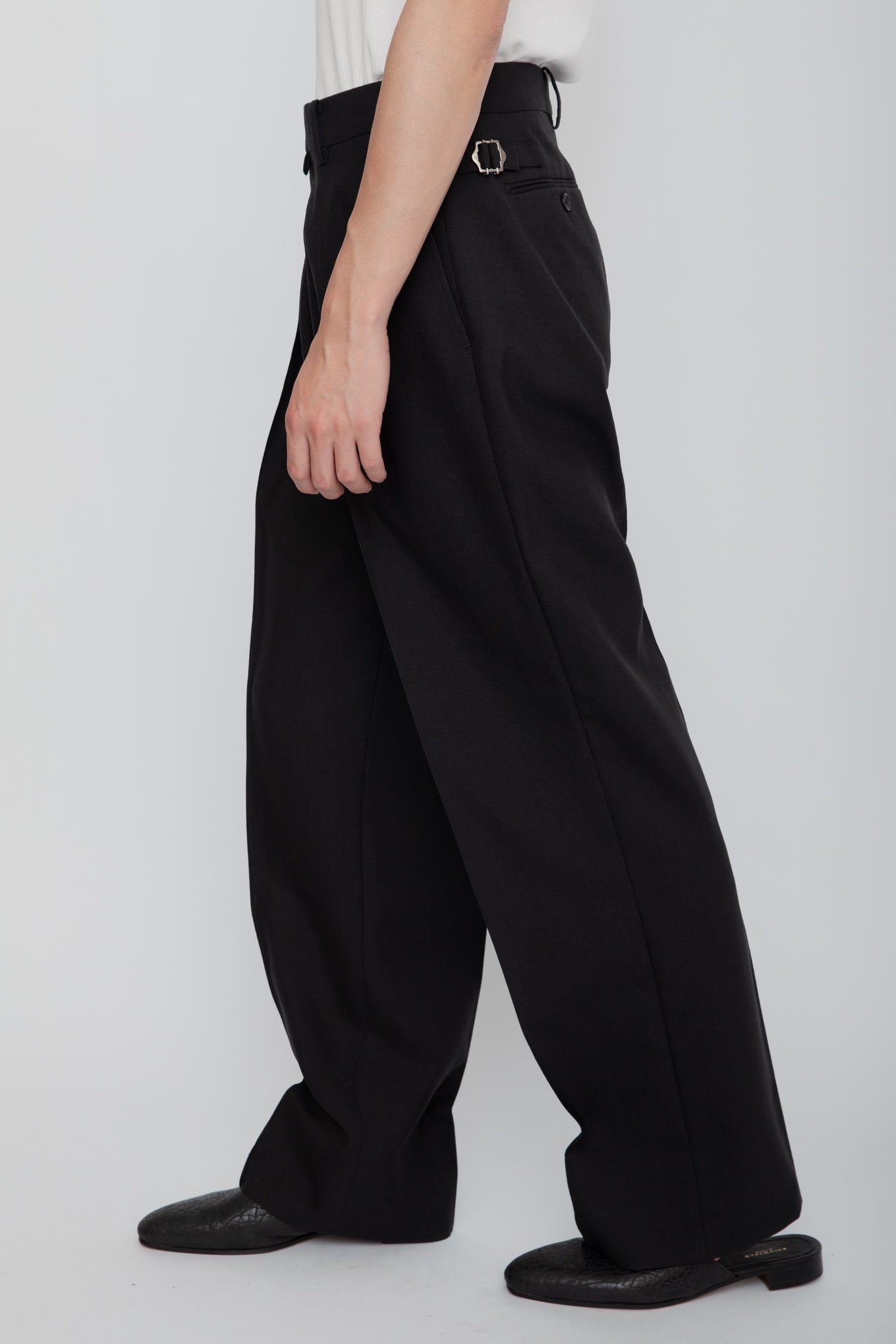 WIDE TROUSERS / BLACK – RAINMAKER KYOTO