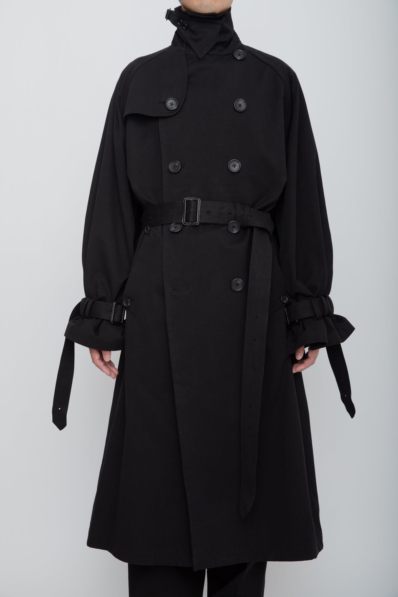 N-SLEEVE TRENCH COAT / BLACK