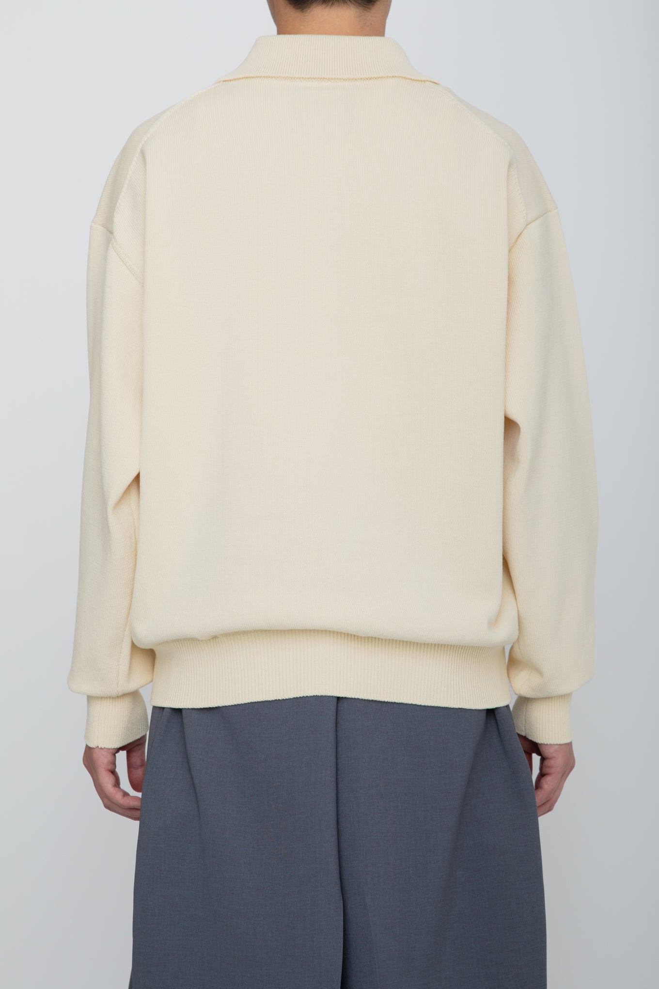 HEAVY KNIT POLO SWEATER / IVORY