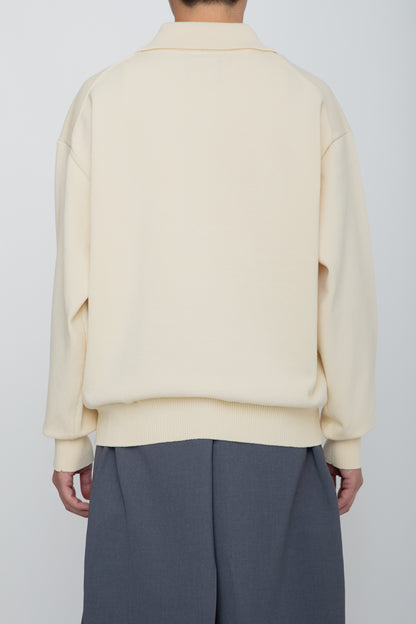 HEAVY KNIT POLO SWEATER / IVORY