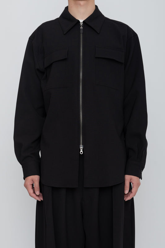UTILITY ZIP SHIRT / BLACK