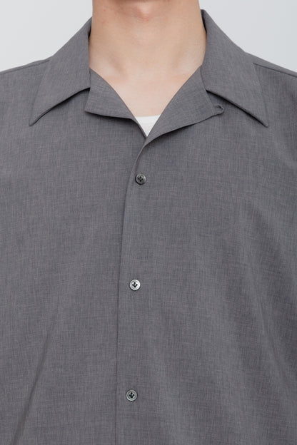 OPEN COLLAR SHIRT / GRAY