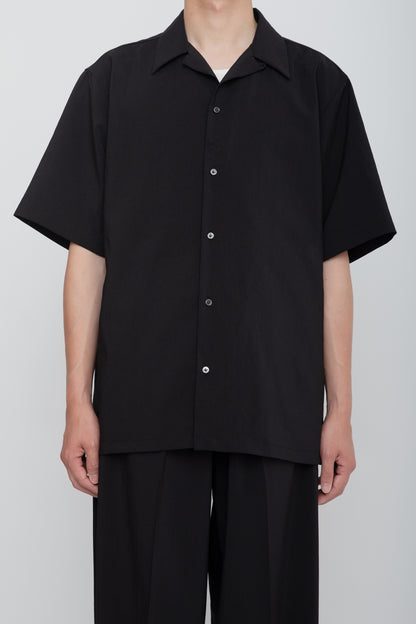 OPEN COLLAR SHIRT / BLACK