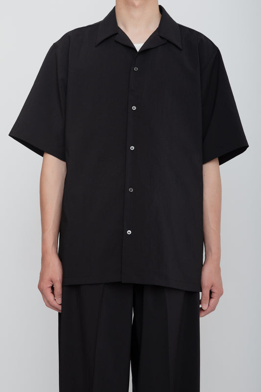 OPEN COLLAR SHIRT / BLACK