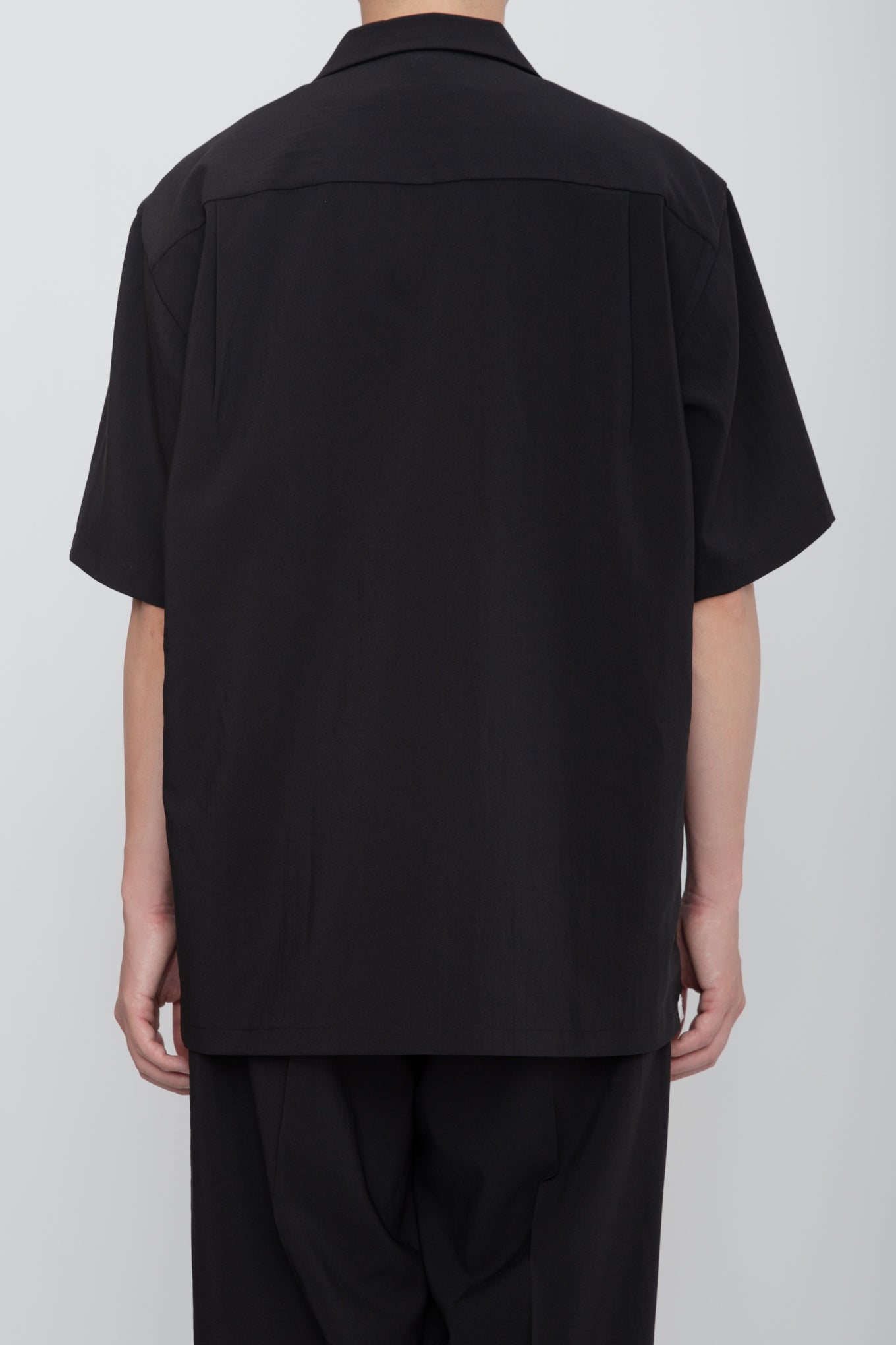 OPEN COLLAR SHIRT / BLACK