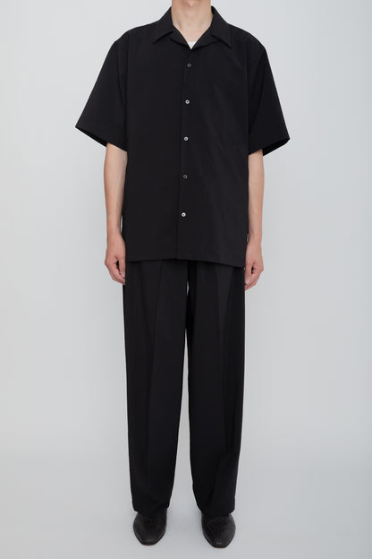OPEN COLLAR SHIRT / BLACK