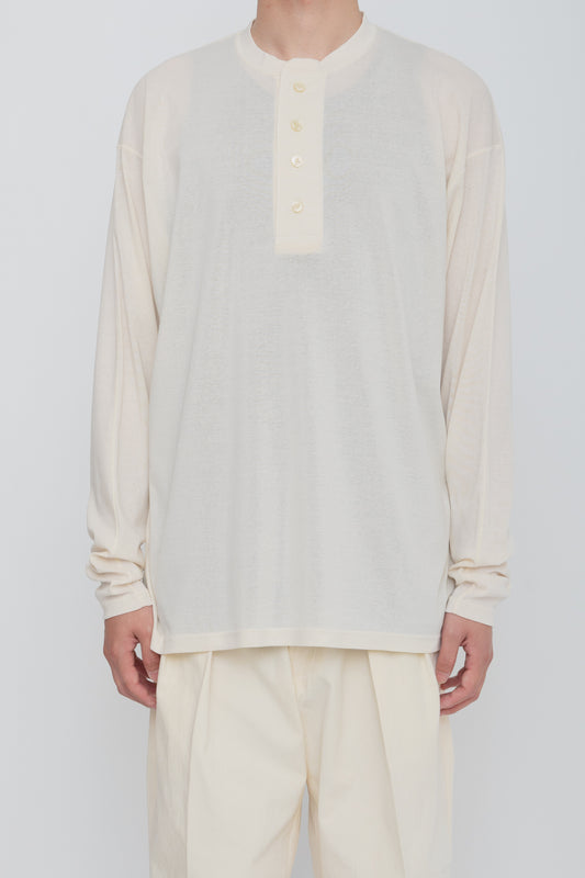 AIRFRAME HENLEY LS TEE  /  IVORY