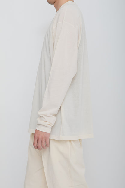 AIRFRAME HENLEY LS TEE  /  IVORY