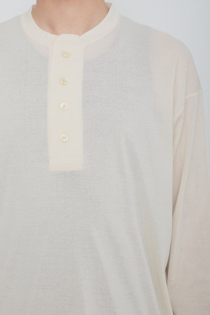 AIRFRAME HENLEY LS TEE  /  IVORY