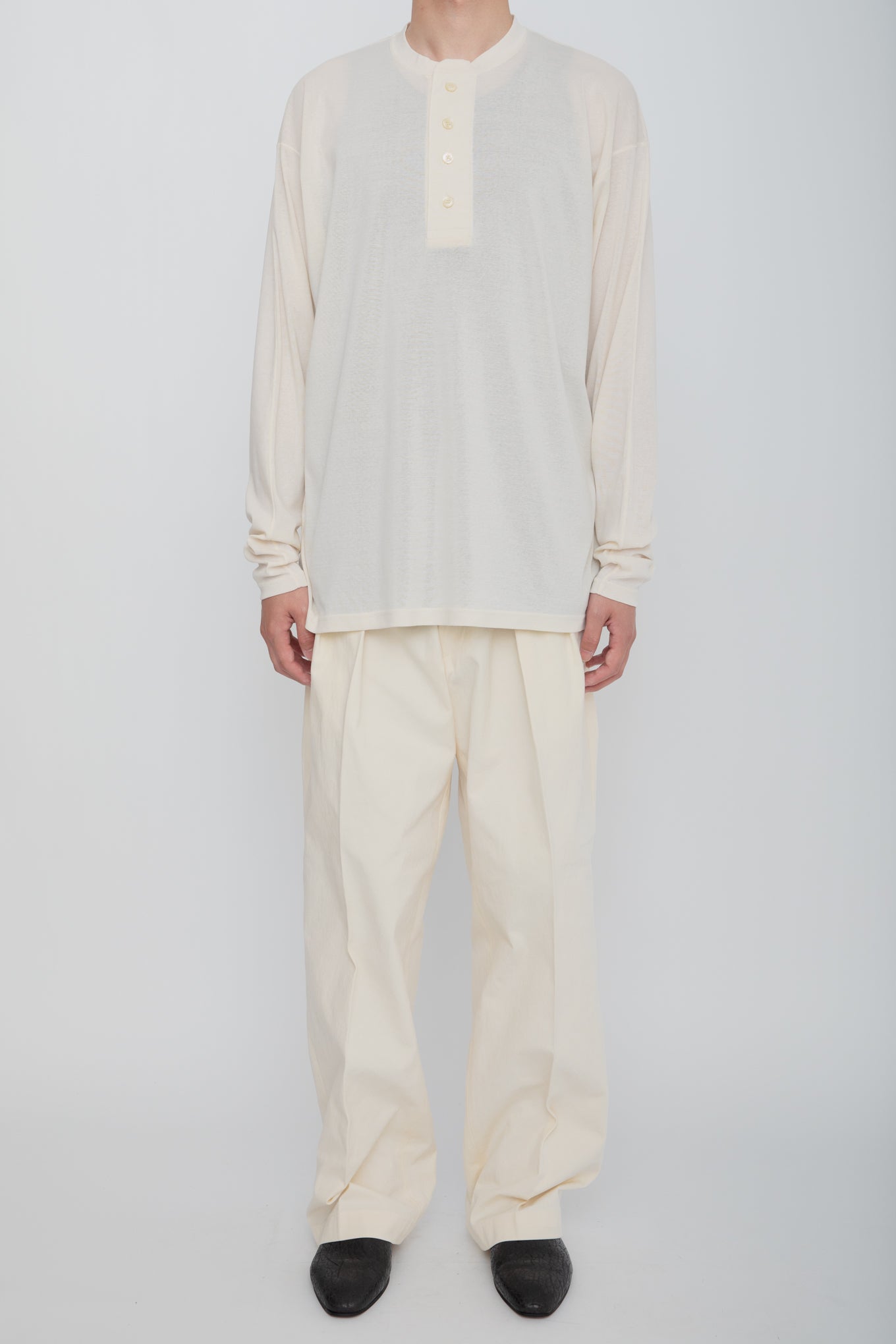 AIRFRAME HENLEY LS TEE  /  IVORY