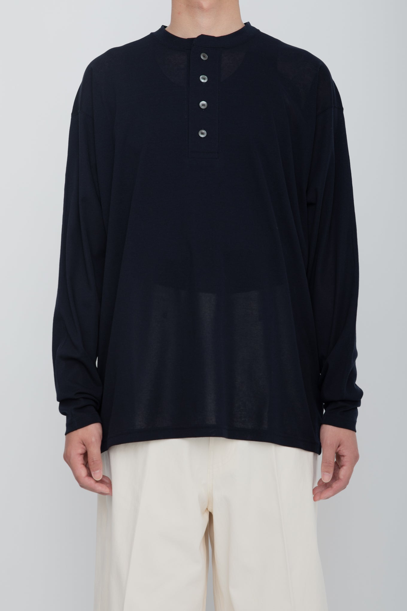 AIRFRAME HENLEY LS TEE  /  NAVY