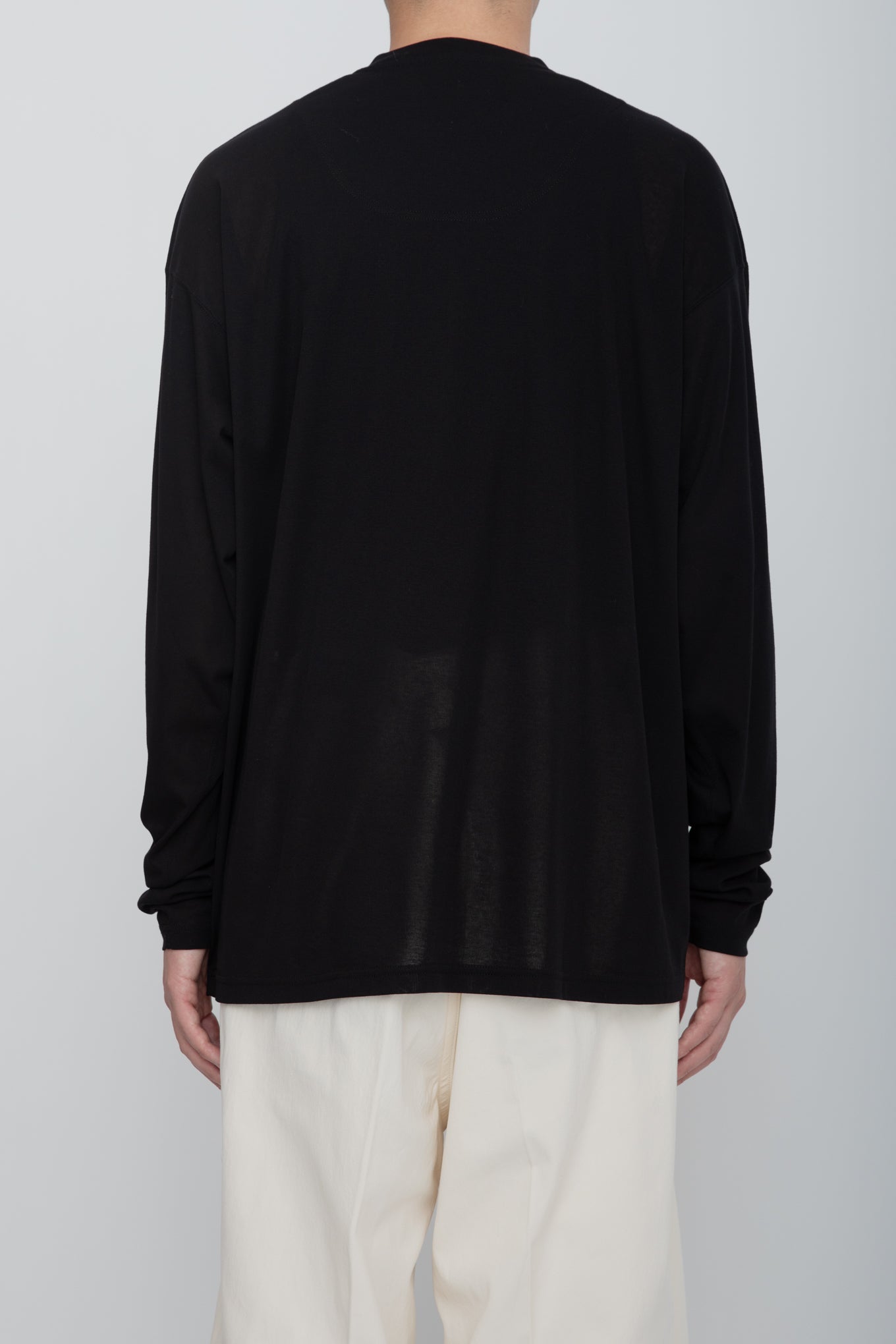 AIRFRAME HENLEY LS TEE  /  BLACK