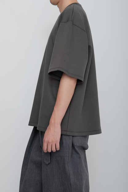 HIGH BACK COLLAR TEE  /  GRAY