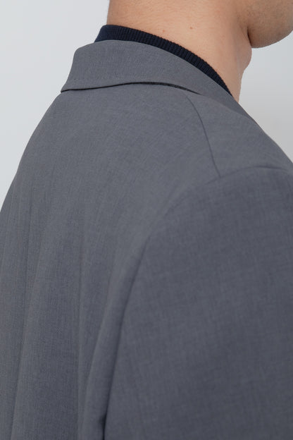 HIGH BACK COLLAR TEE  /  NAVY