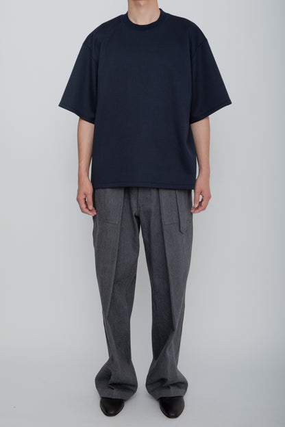 HIGH BACK COLLAR TEE  /  NAVY