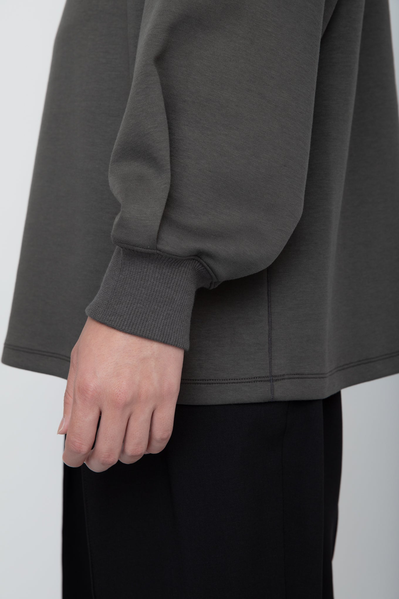 TUCK SLEEVE LONG TEE / GRAY – RAINMAKER KYOTO