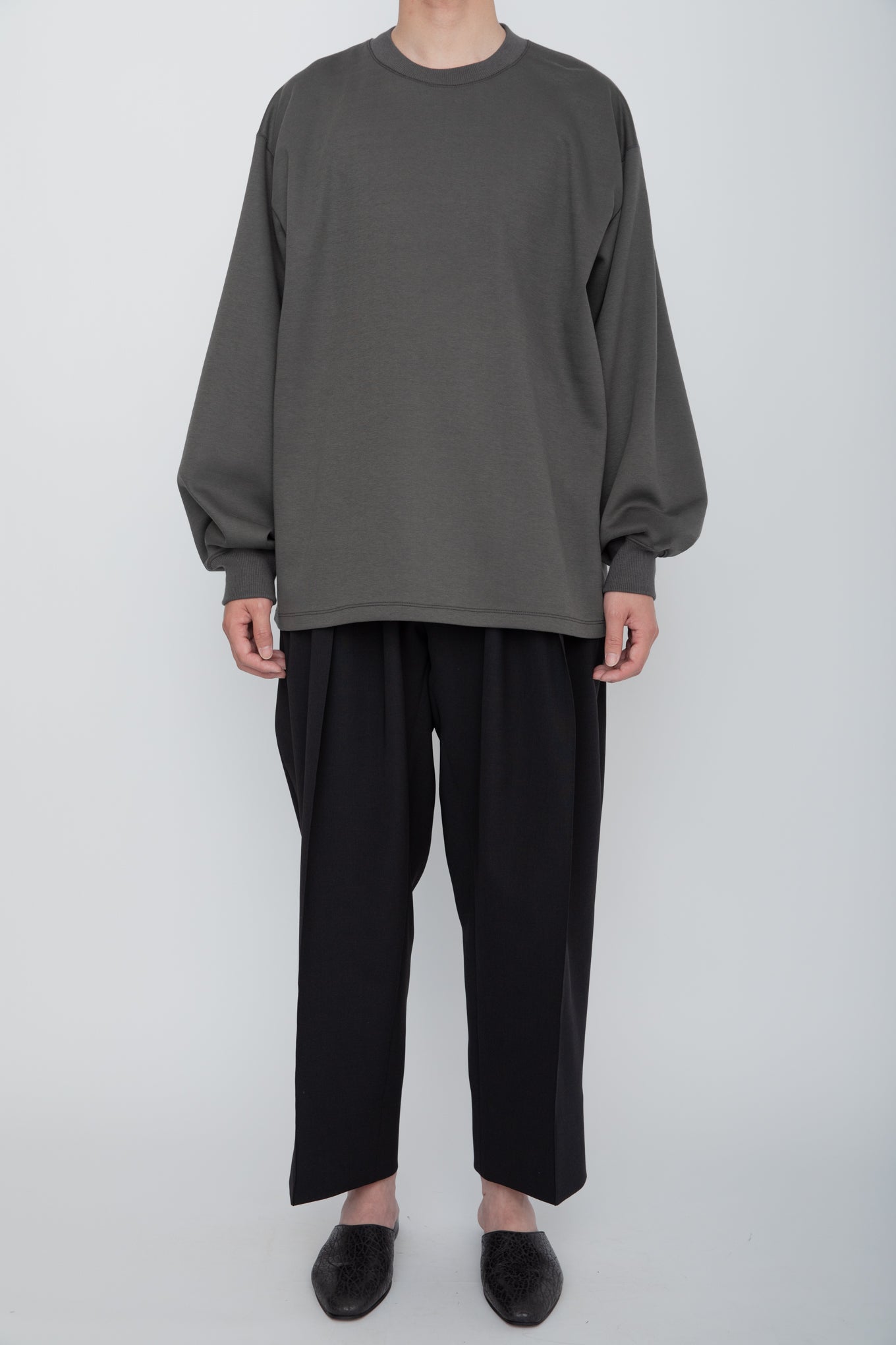 TUCK SLEEVE LONG TEE / GRAY – RAINMAKER KYOTO