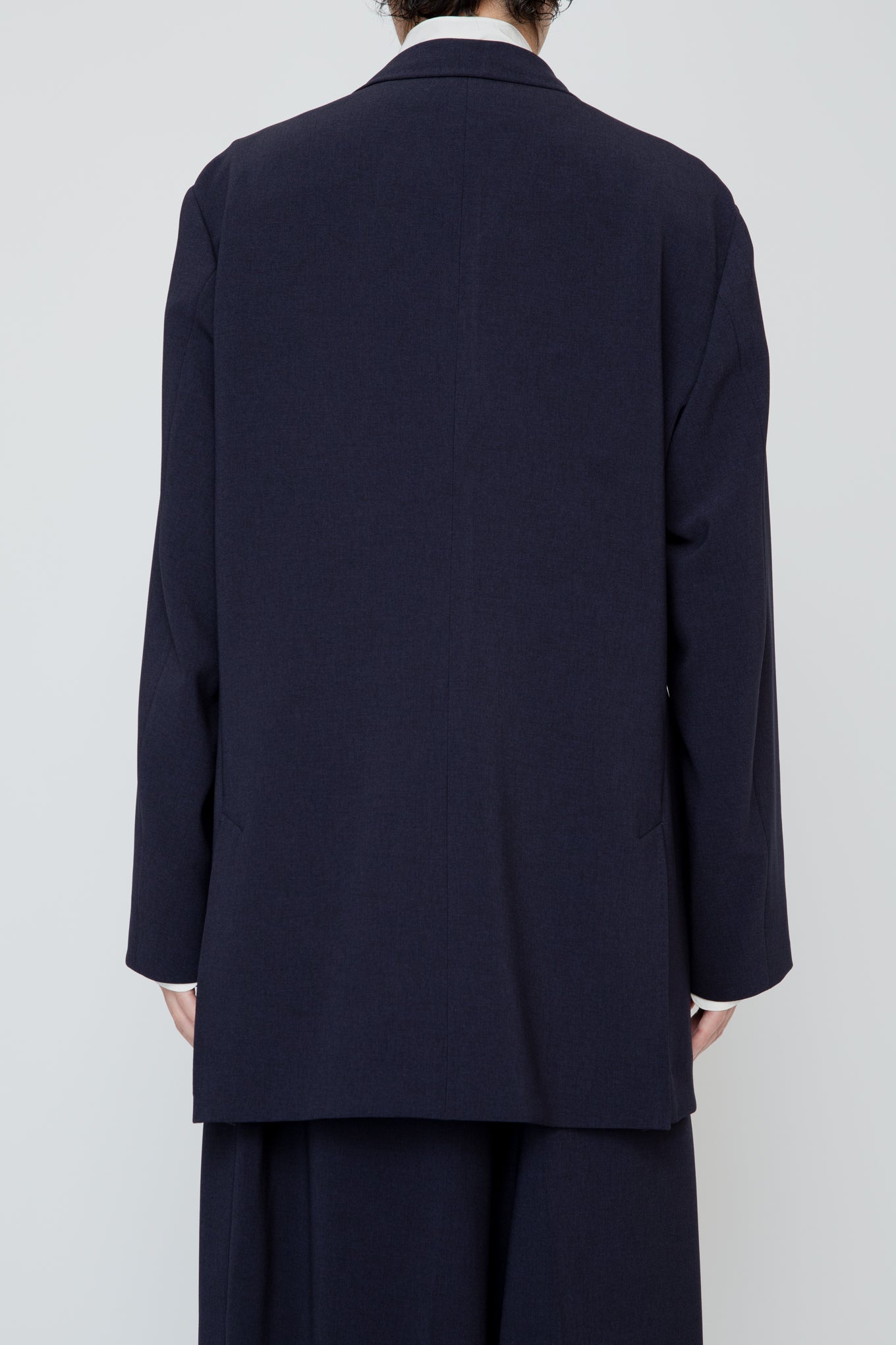 DOUBLE BREASTED LONG JACKET / NAVY