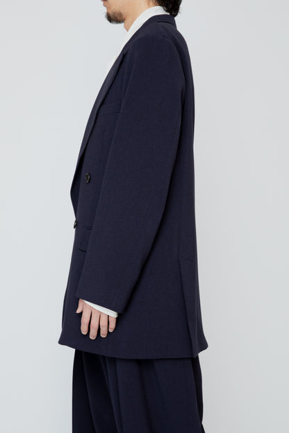 DOUBLE BREASTED LONG JACKET / NAVY
