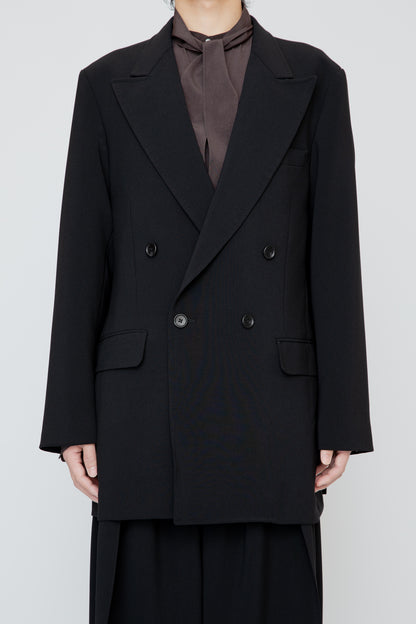 DOUBLE BREASTED LONG JACKET / BLACK