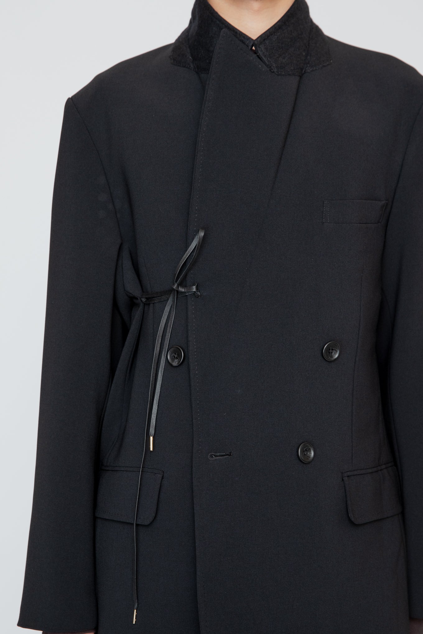 DOUBLE BREASTED LONG JACKET / BLACK
