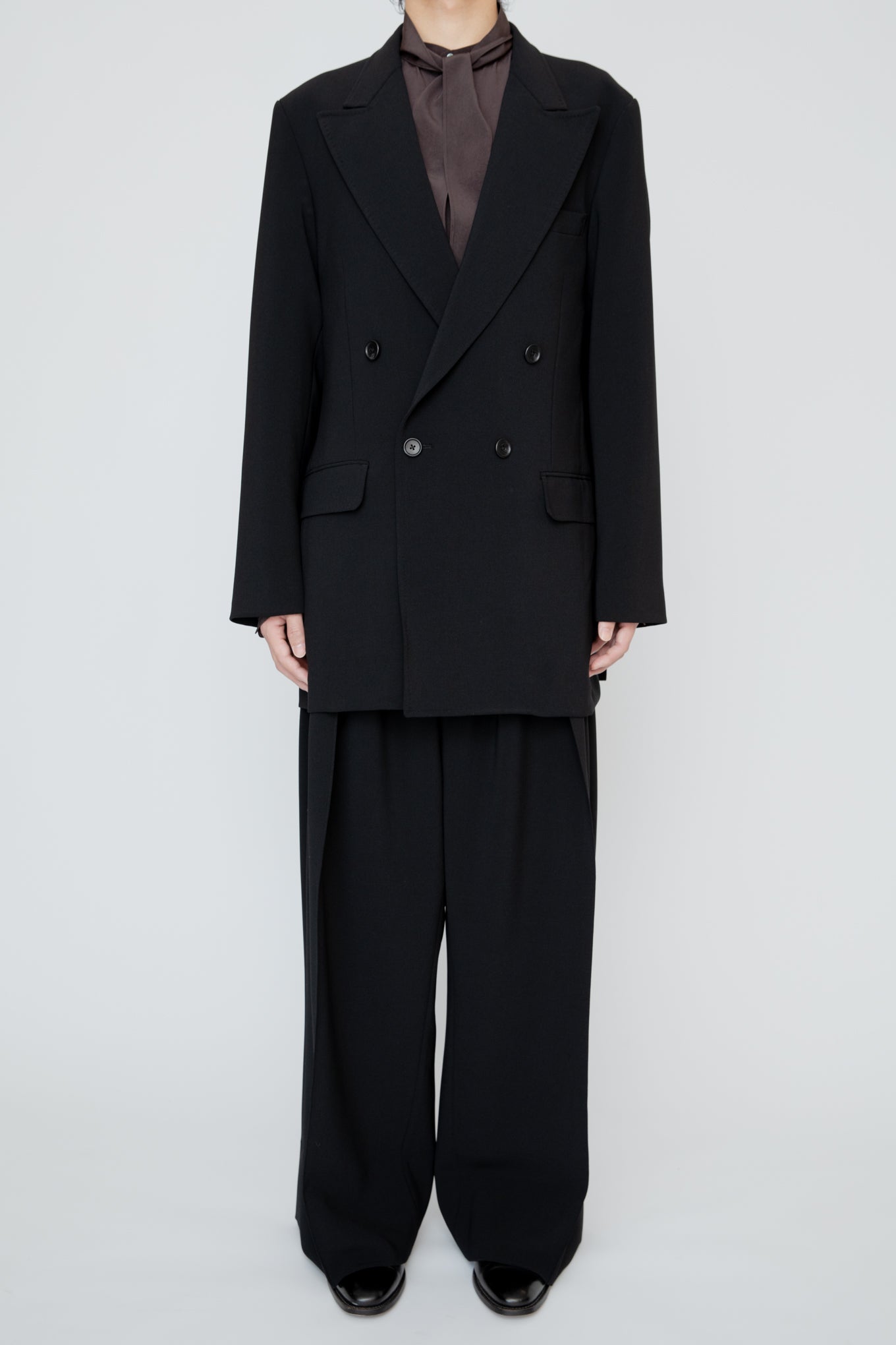 DOUBLE BREASTED LONG JACKET / BLACK