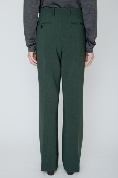 WIDE SEMI-FLARED TROUSERS / GREEN
