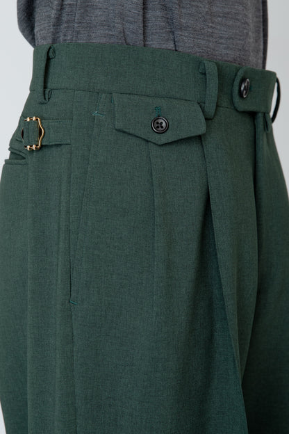 WIDE SEMI-FLARED TROUSERS / GREEN