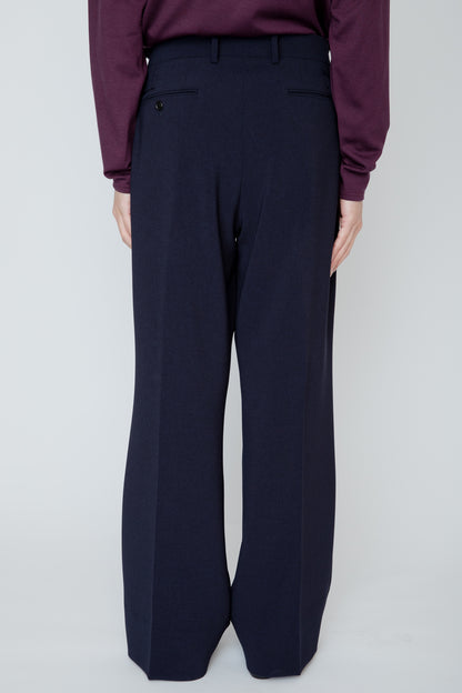 WIDE SEMI-FLARED TROUSERS / NAVY