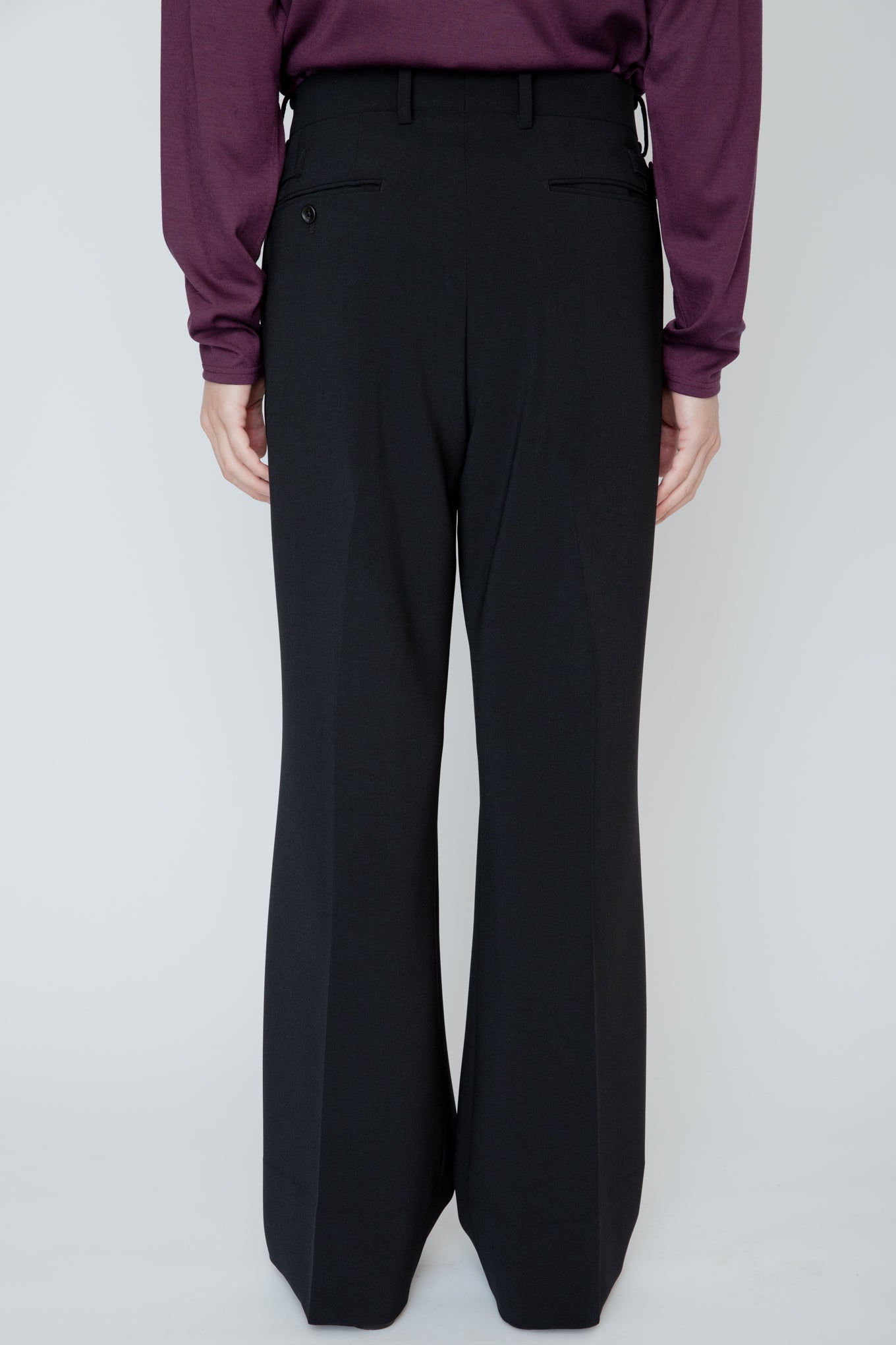 WIDE SEMI-FLARED TROUSERS / BLACK