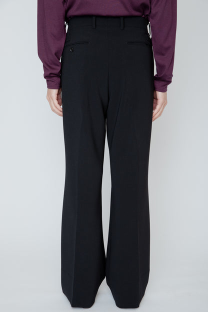 WIDE SEMI-FLARED TROUSERS / BLACK