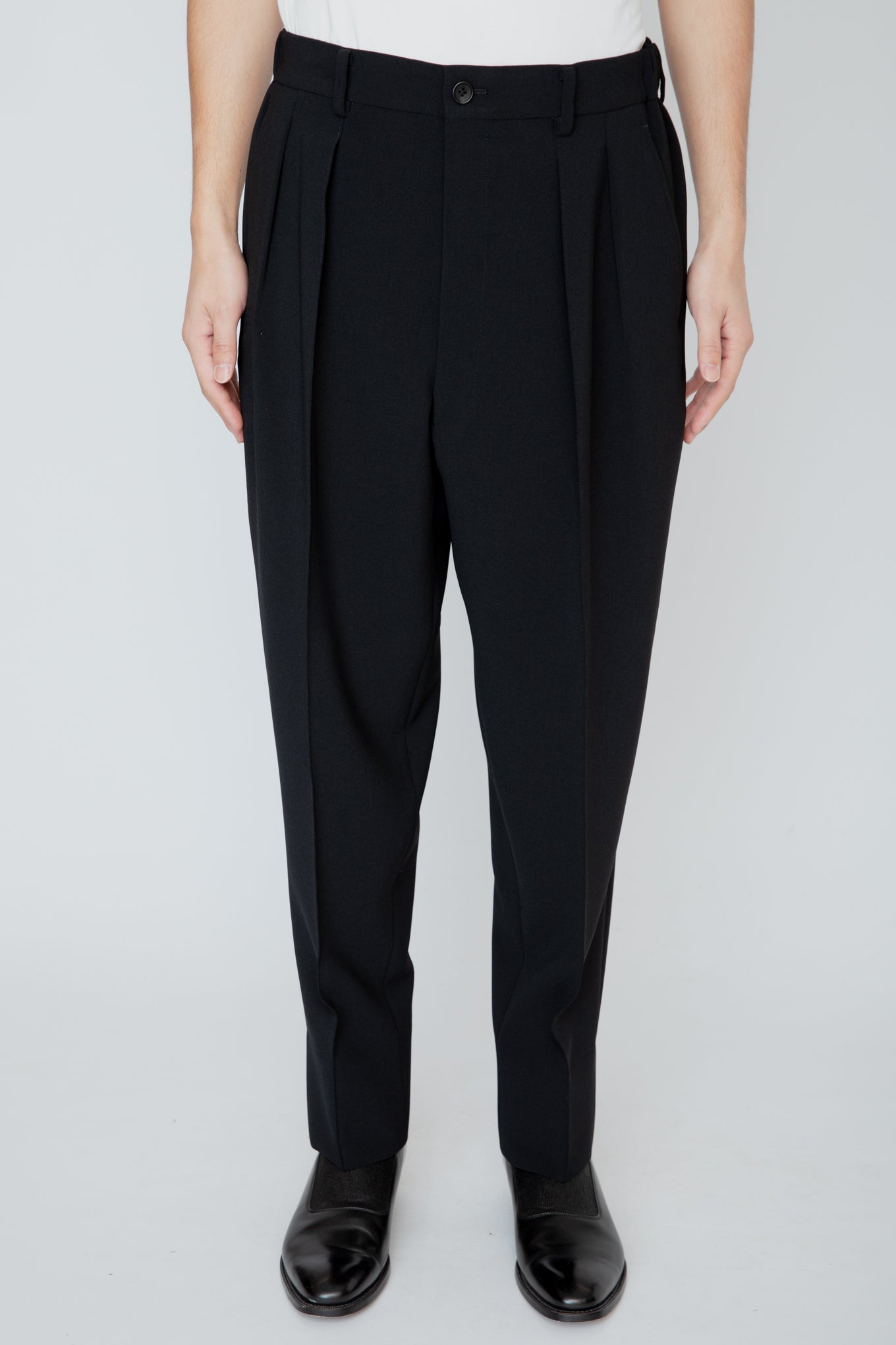 SHIRRING TROUSERS / BLACK