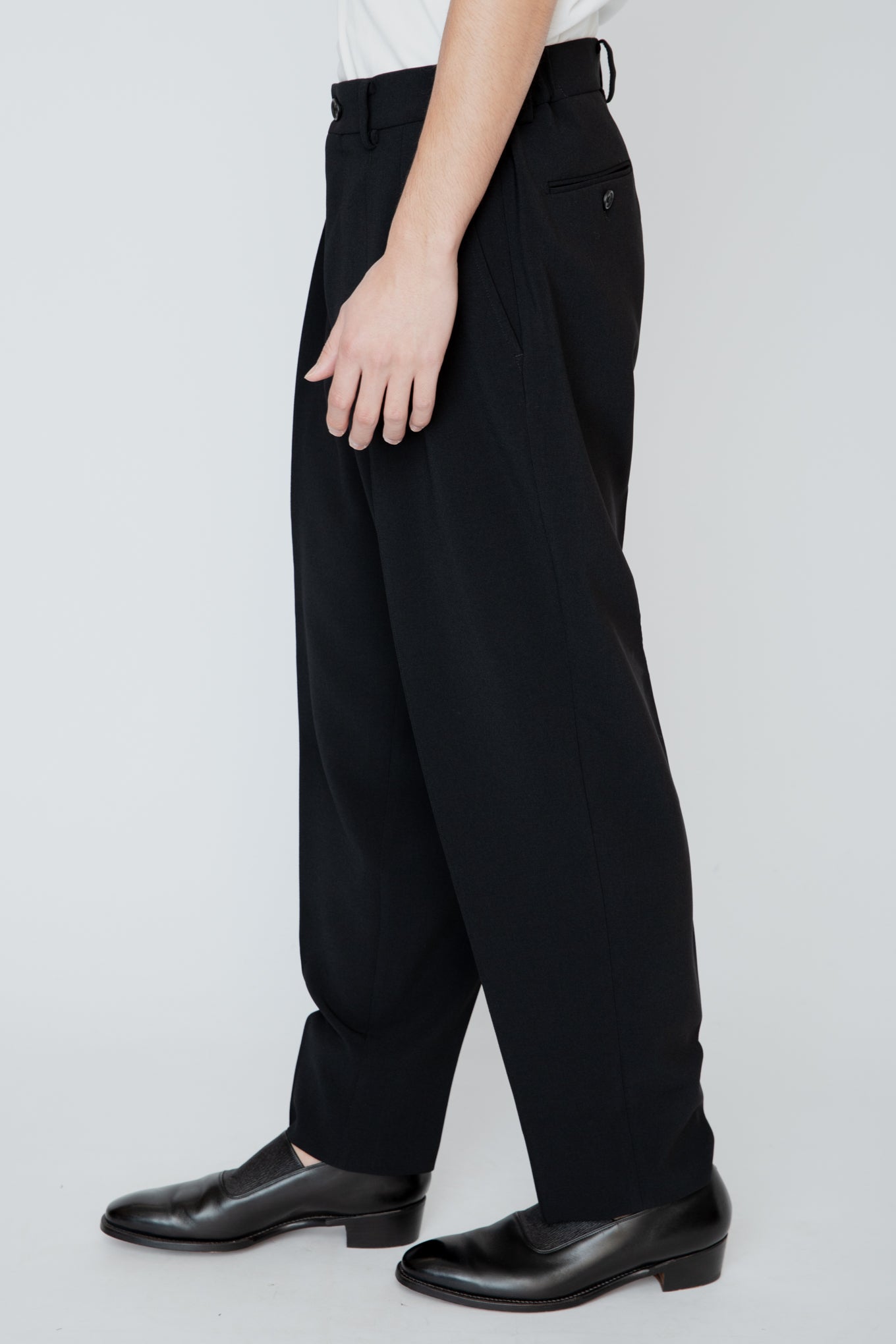 SHIRRING TROUSERS / BLACK