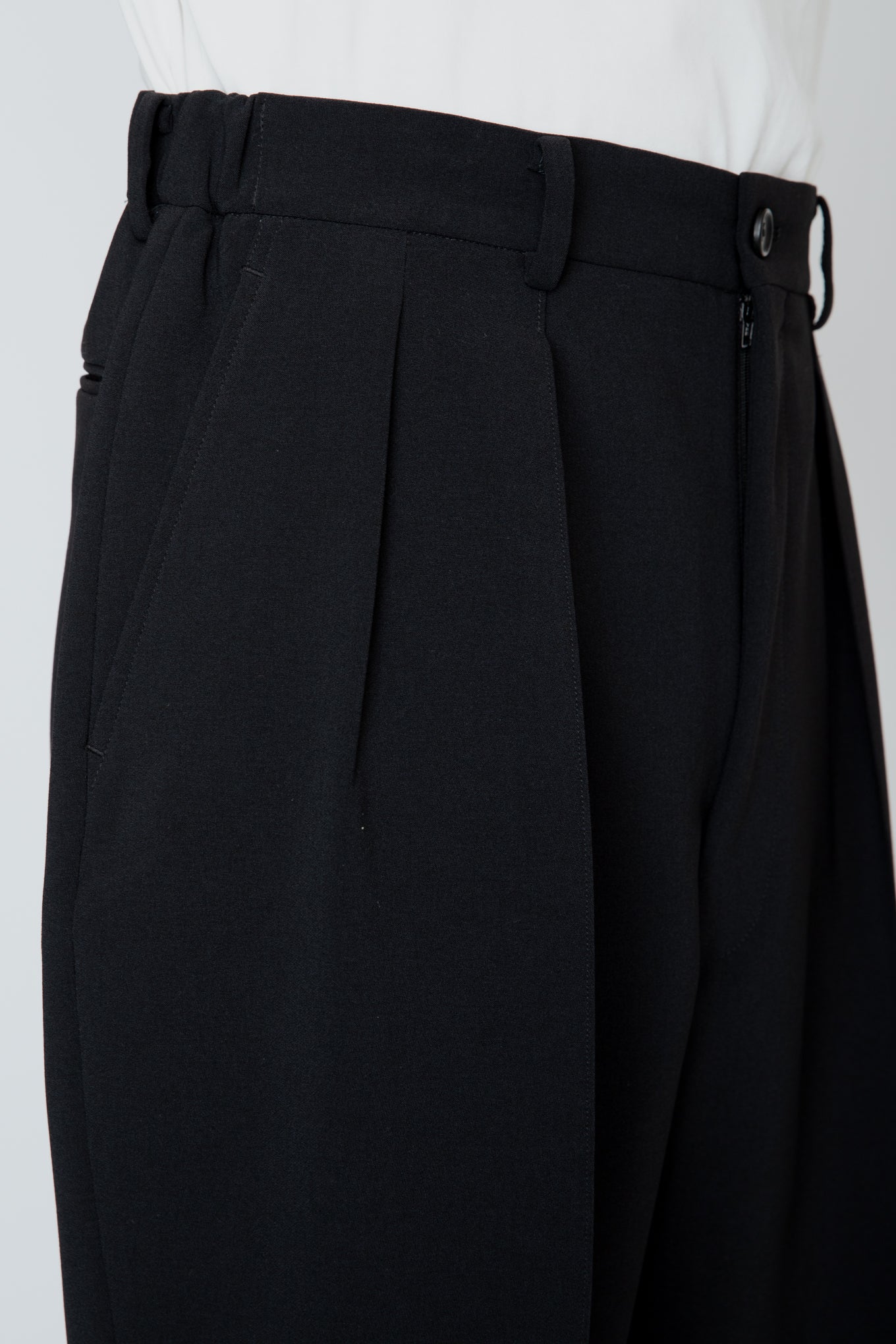 SHIRRING TROUSERS / BLACK