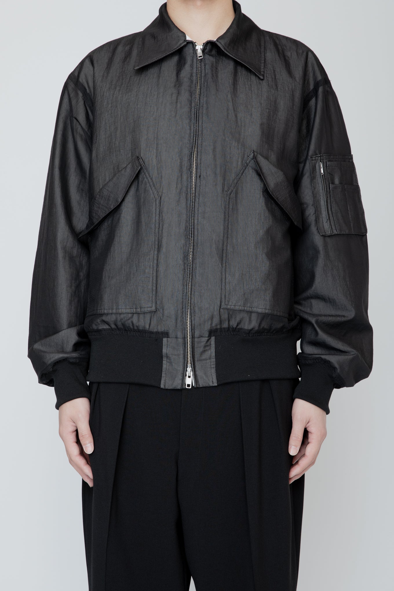 VEILED FLIGHT JACKET / BLACK